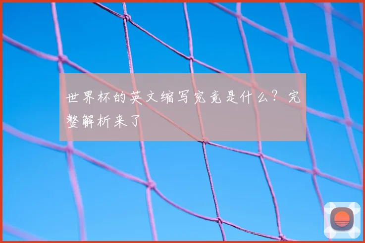 世界杯的英文缩写究竟是什么?完整解析来了